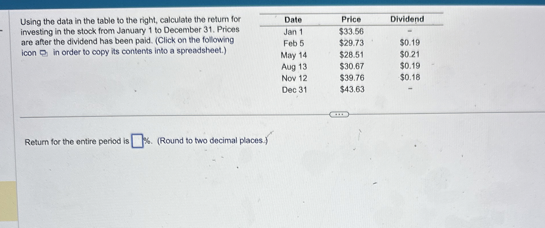 Solved Using the data in the table to the right, calculate | Chegg.com