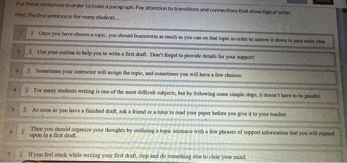 put-these-sentences-in-order-to-make-a-paragraph-pay-chegg