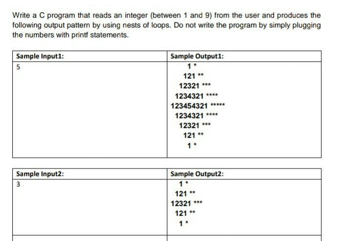 Solved Write a C program that reads an integer (between 1 | Chegg.com