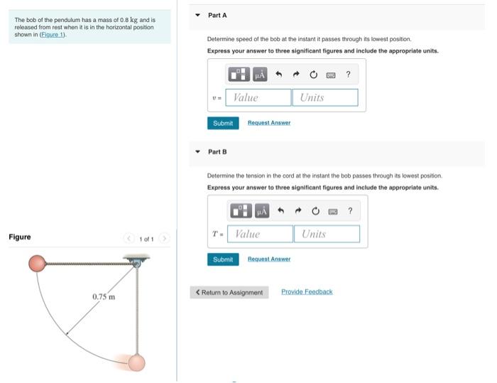 Solved The Bob Of The Pendulum Has A Mass Of 0.8 Kg And | Chegg.com