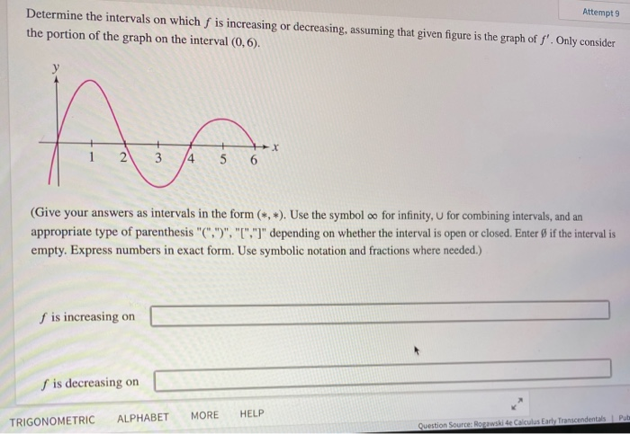 Solved Attempt 9 Determine the intervals on which f is | Chegg.com