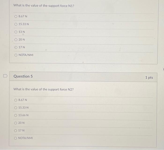 Solved What is the value of the support force N1? 8.67 N | Chegg.com