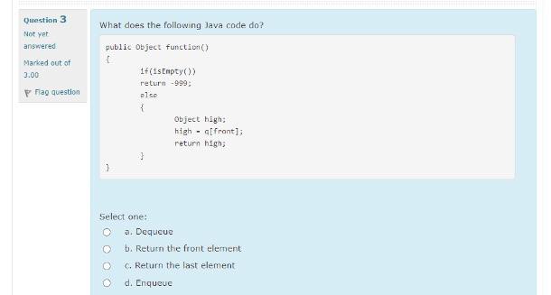 Solved Question 3 What does the following Java code do? Not | Chegg.com