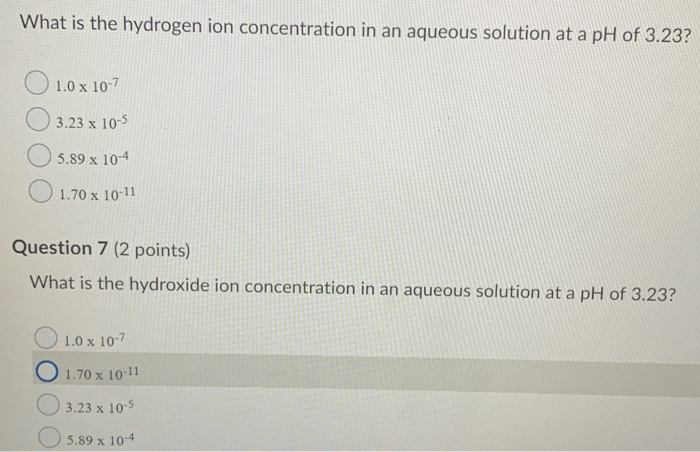 Solved What is the hydrogen ion concentration in an aqueous | Chegg.com