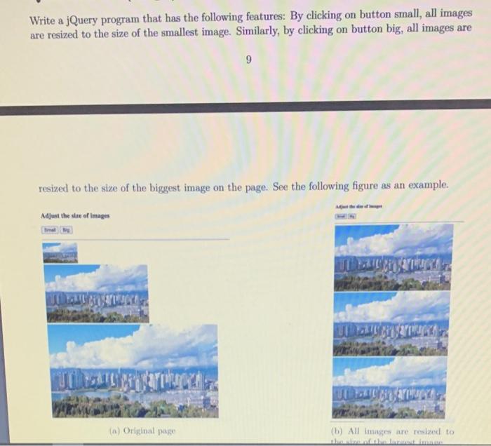 Solved Write a jQuery program that has the following | Chegg.com