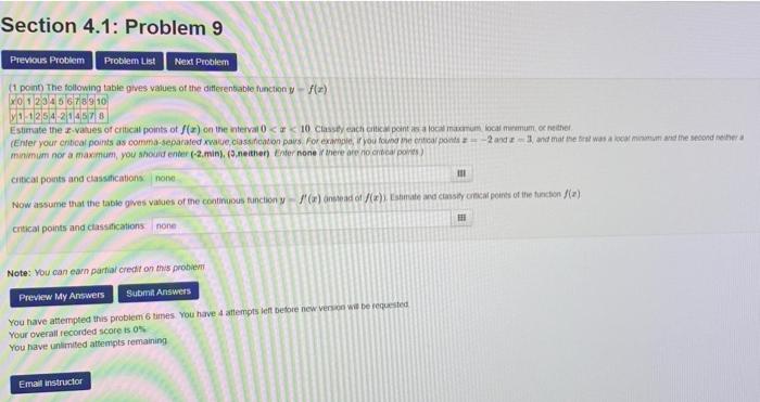 Solved Section 4.1: Problem 9 Previous Problem Problem Lise | Chegg.com