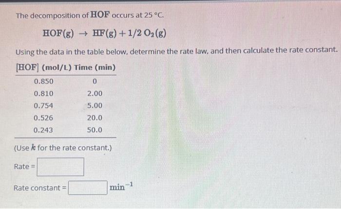 Solved What is the rate constant?heres an example of how | Chegg.com