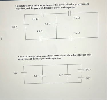 Calculate the equivalent capacitance of the circuit, | Chegg.com