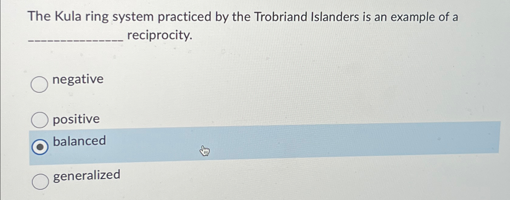 Solved The Kula ring system practiced by the Trobriand | Chegg.com