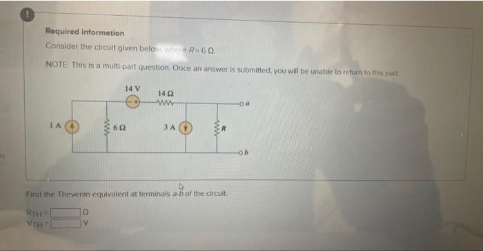 Solved Required information Consider the circuit given below | Chegg.com