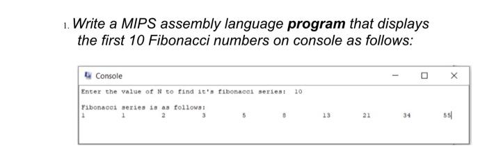Solved 5.4 Assignment (2.5 Marks) 1. Write a MIPS assembly | Chegg.com