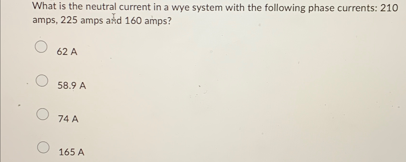 Solved What is the neutral current in a wye system with the | Chegg.com