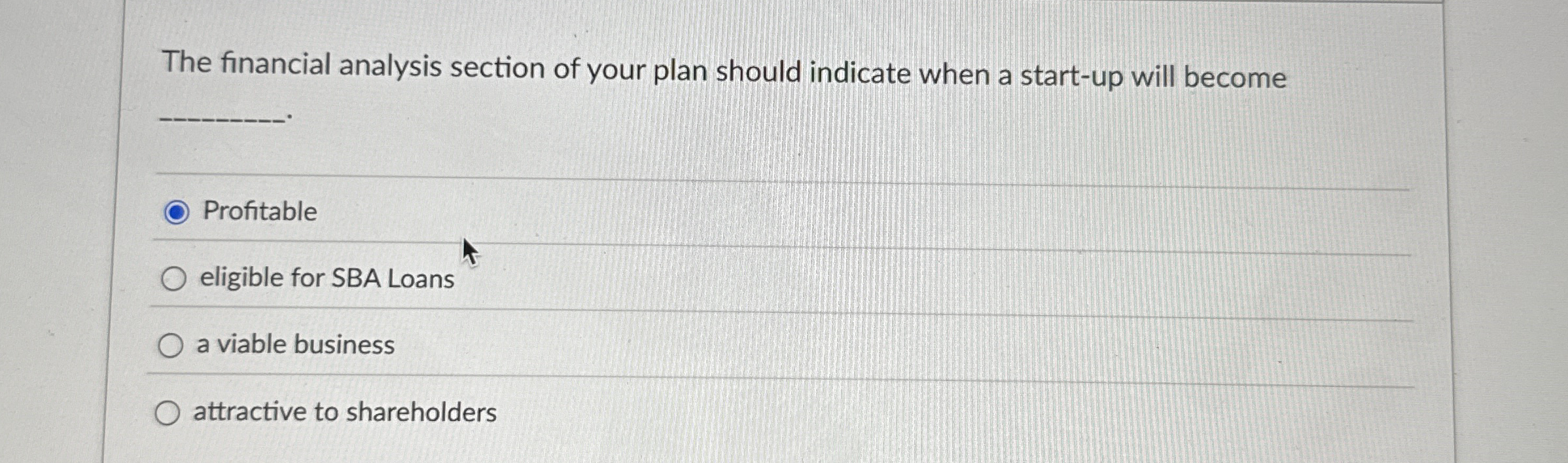 The financial analysis section of your plan should | Chegg.com