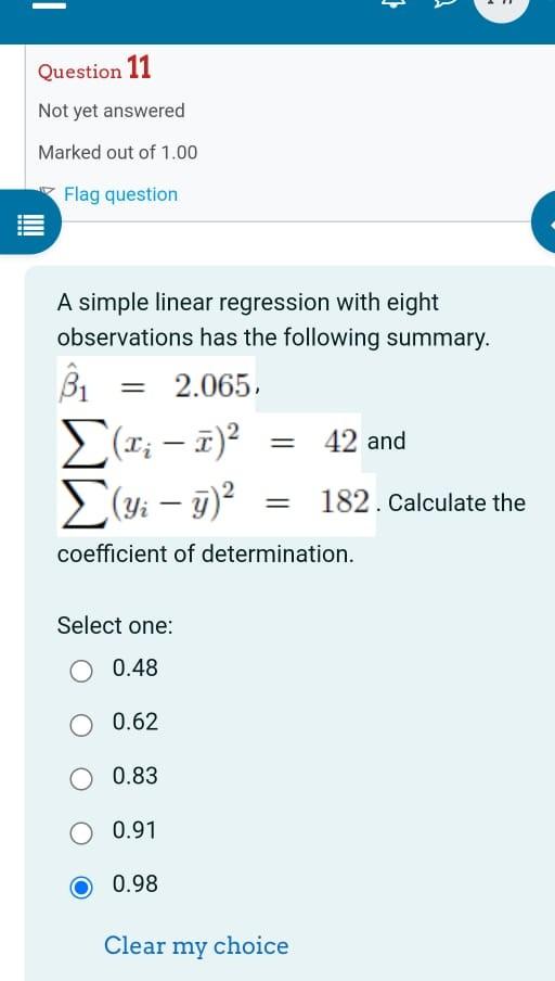 Solved David fits a simple linear regression model such | Chegg.com
