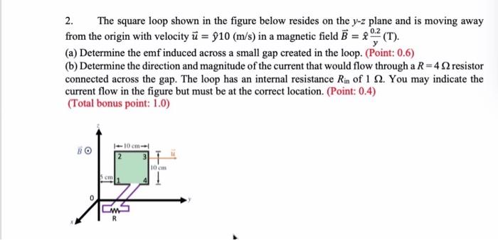 Solved 2. The square loop shown in the figure below resides | Chegg.com