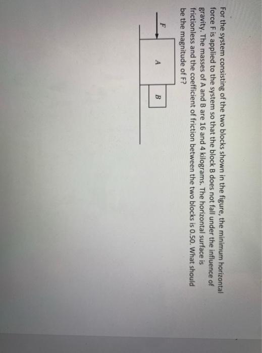 Solved For the system consisting of the two blocks shown in | Chegg.com