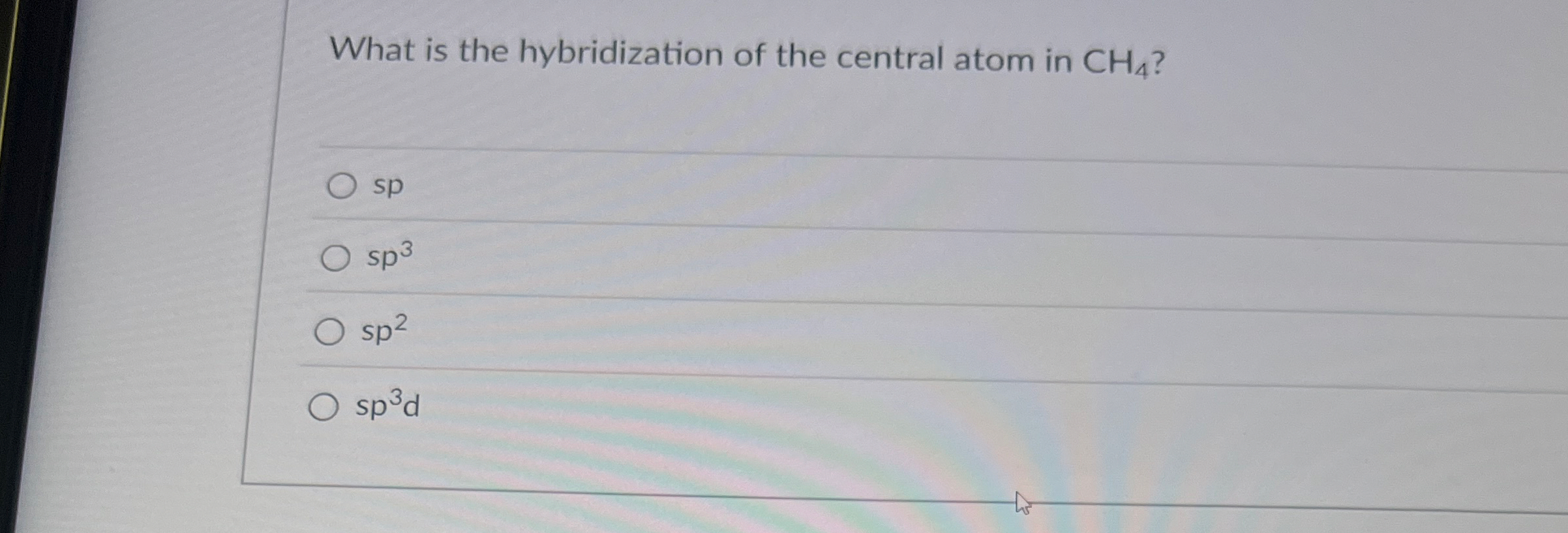 Solved What is the hybridization of the central atom in | Chegg.com