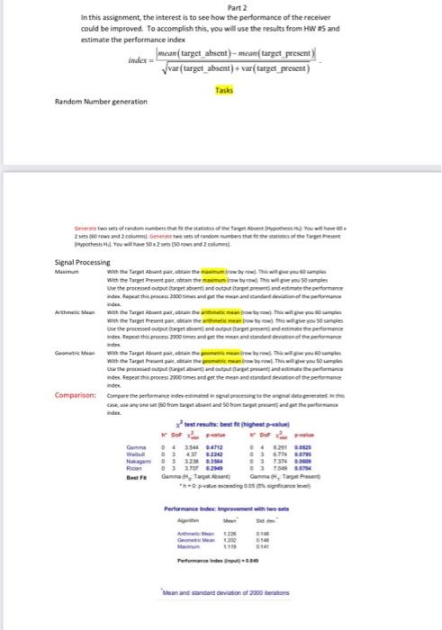 Part 2 In this assignment, the interest is to see how | Chegg.com