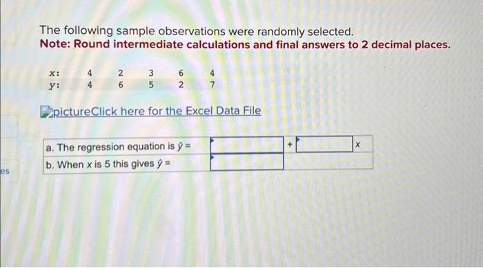 Solved The following sample observations were randomly | Chegg.com
