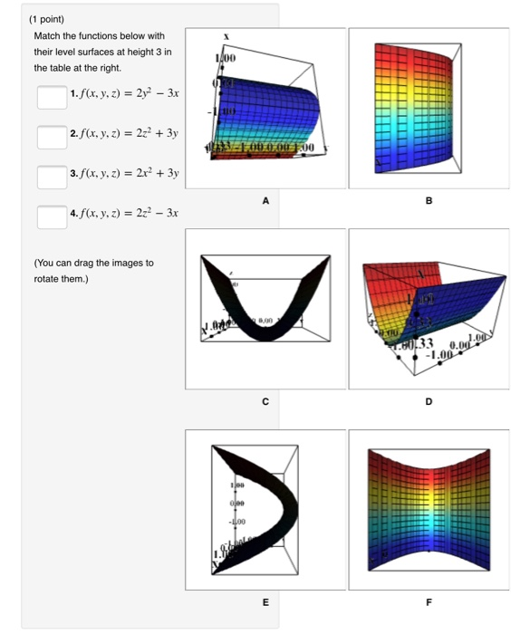 Solved Match The Functions Below With Their Level Surfaces, 44% OFF