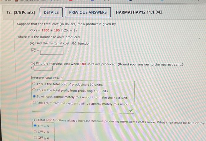 Solved please answer parts A and B on 12 and 13 for an | Chegg.com