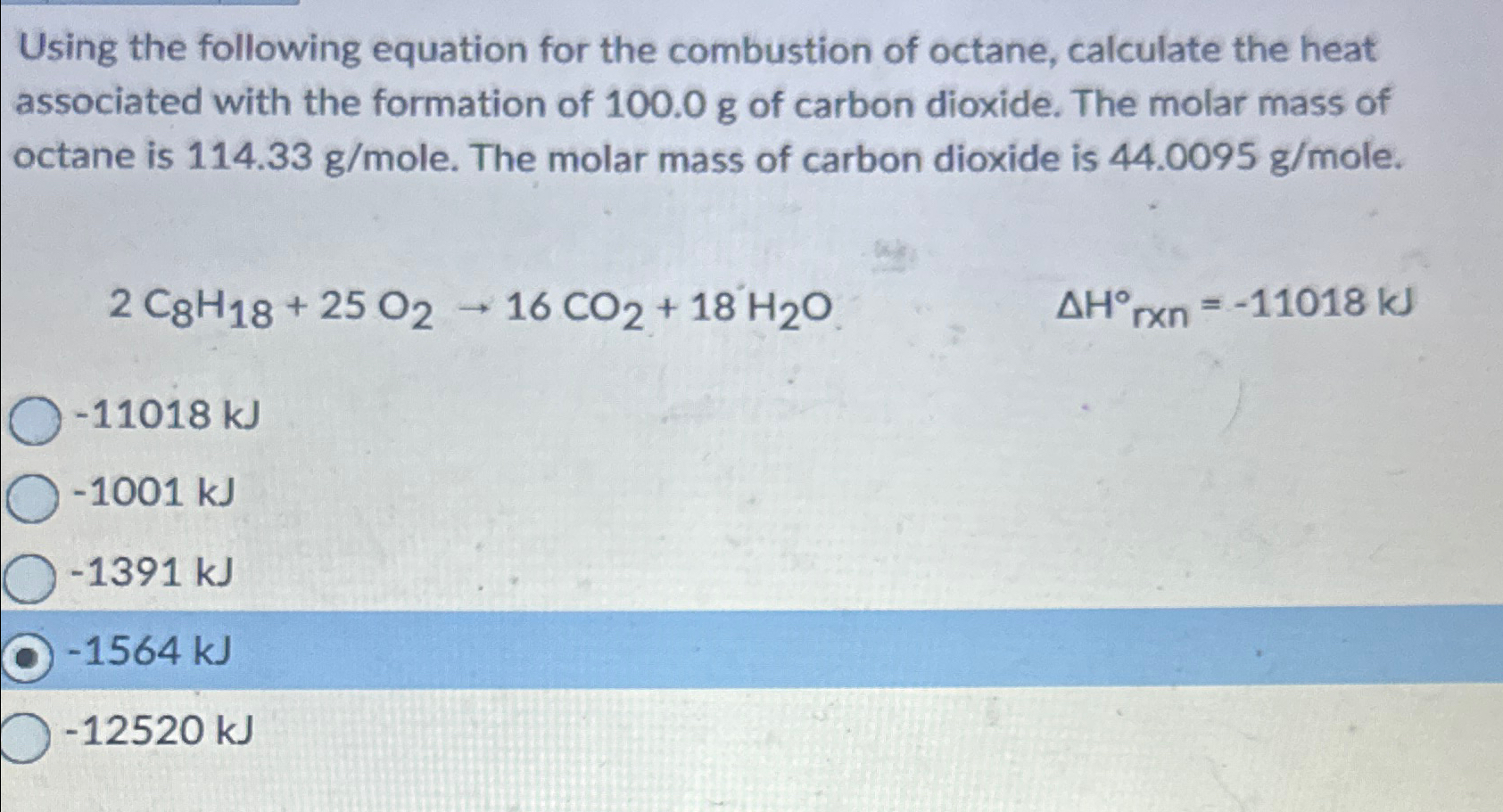 Using the following equation for the combustion of | Chegg.com