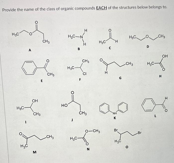Solved Provide the name of the class of organic compounds | Chegg.com