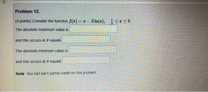 Solved Problem 12. (4 points) Consider the function f(x) = 1 | Chegg.com