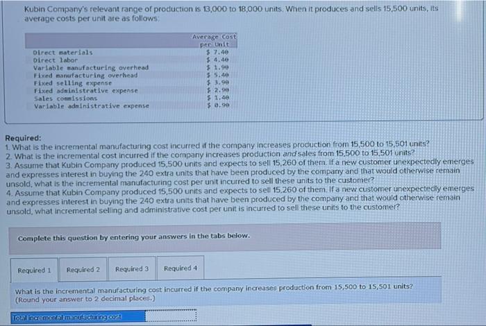 solved-kubin-company-s-relevant-range-of-production-is-chegg