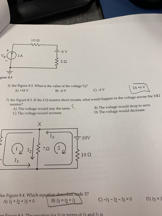 Solved see figure 8.3 if the 2 ohm resistor short circuits | Chegg.com