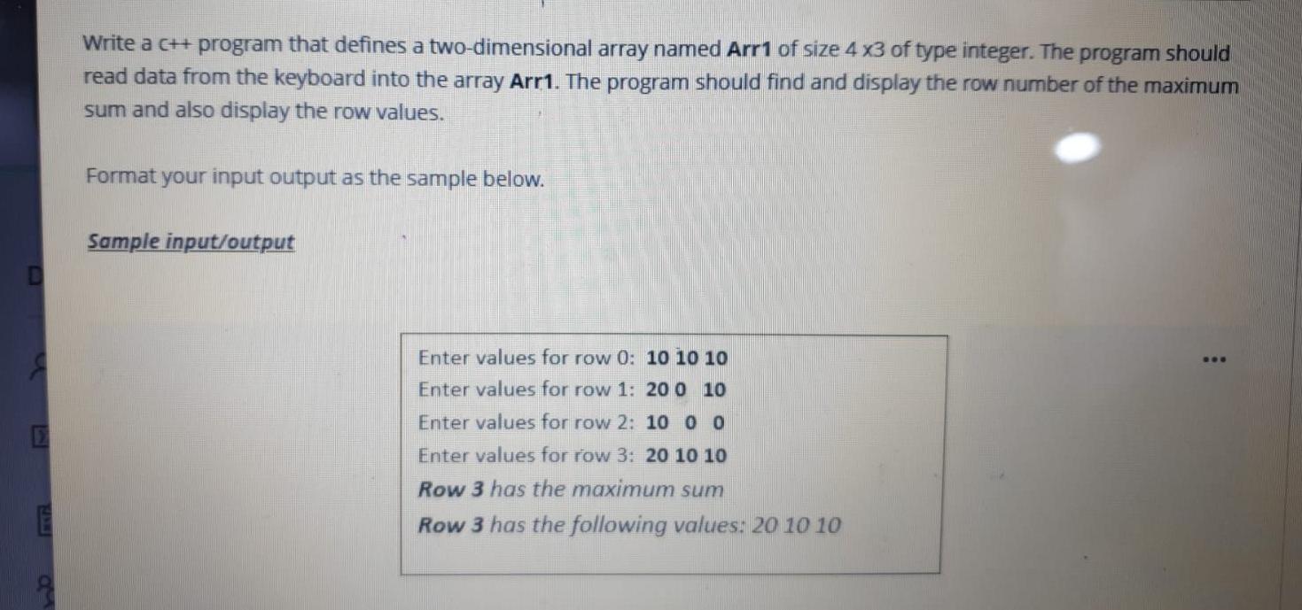 Solved Write a C++ program that defines a two-dimensional | Chegg.com