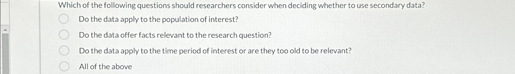 Solved Which Of The Following Questions Should Researchers | Chegg.com