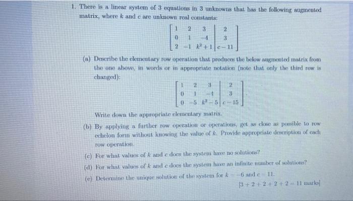 Solved This is linear algebra. im in an exam so answer as | Chegg.com