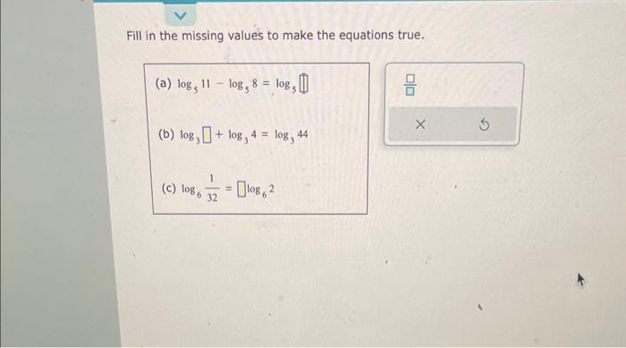 Solved Fill in the missing values to make the equations | Chegg.com