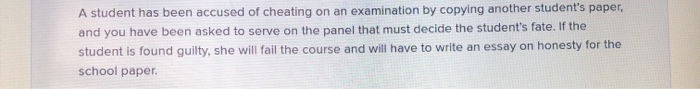 Solved A Student Has Been Accused Of Cheating On An | Chegg.com