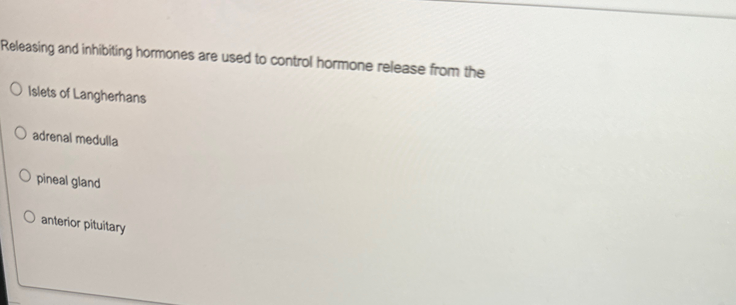 Solved Releasing and inhibiting hormones are used to control | Chegg.com