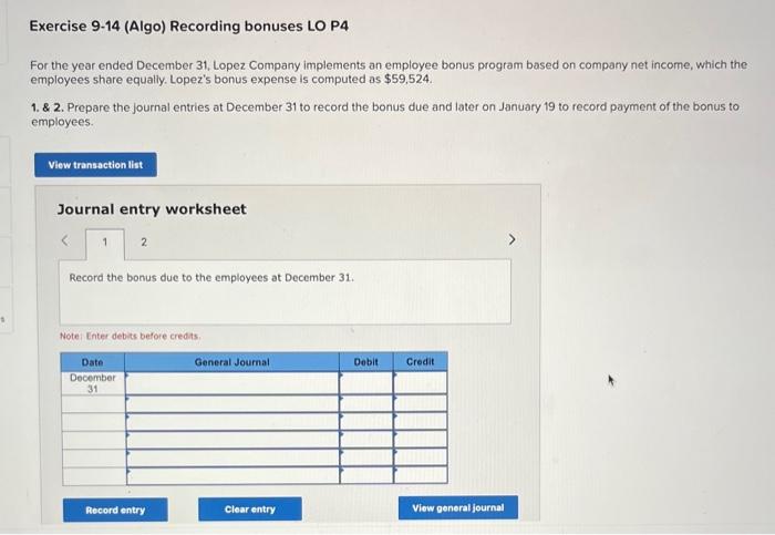 Solved For the year ended December 31, Lopez Company | Chegg.com
