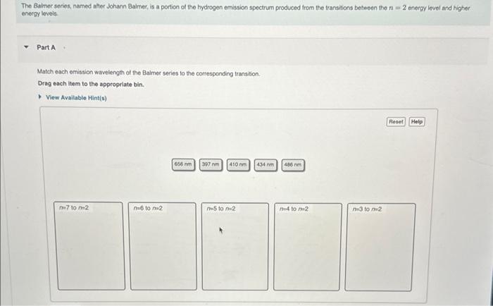 Solved The Balmer sovies, named atter Johann Balmer, is a | Chegg.com
