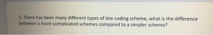 Solved 5. There has been many different types of line coding | Chegg.com