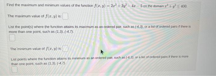 Solved Find the maximum and minimum values of the function | Chegg.com