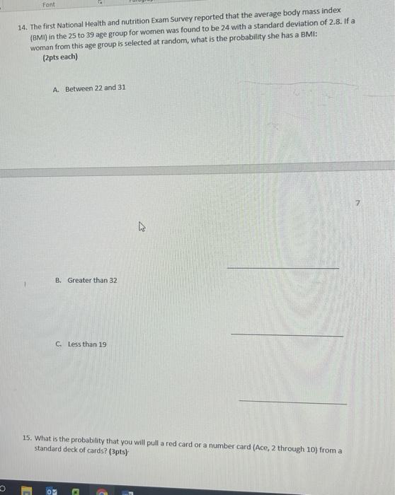 Solved Font 14 The First National Health And Nutrition Exam Chegg Com