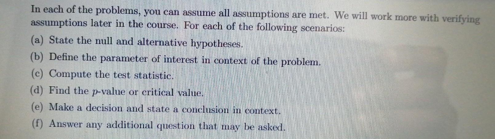 Solved In each of the problems, you can assume all | Chegg.com