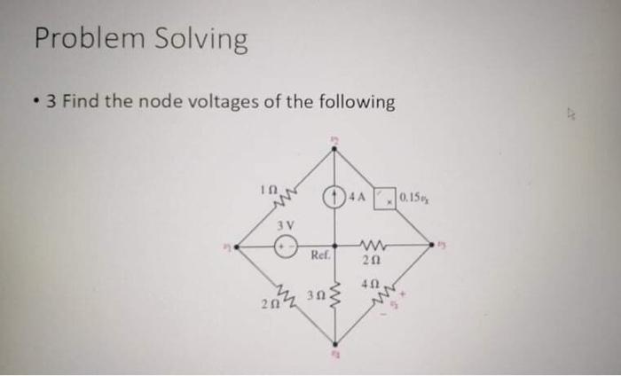 Solved Problem Solving • 3 Find the node voltages of the | Chegg.com