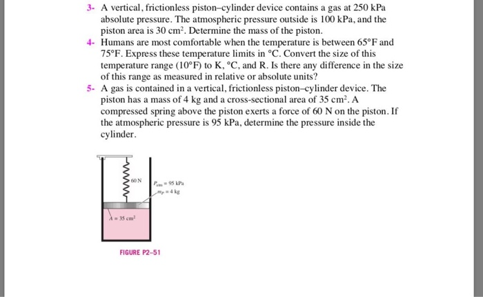 3 A Vertical Frictionless Piston Cylinder Device Chegg 