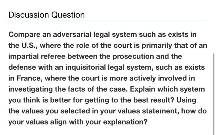 Solved Legal Systems Background There are generally | Chegg.com