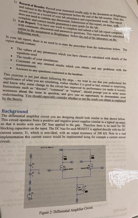 Differential Amplifier Equipment: LTSpice Circuit | Chegg.com