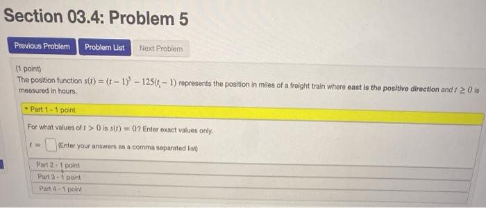 Solved Section 03.4: Problem 1 Previous Problem Problem List | Chegg.com
