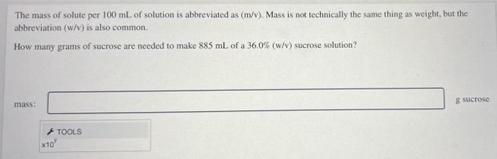 Solved The Mass Of Solute Per 100 Ml Of Solution Is