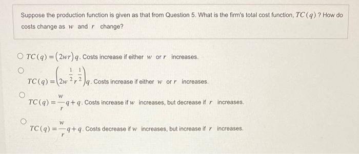 Solved Suppose The Production Function Is Given As That From | Chegg.com