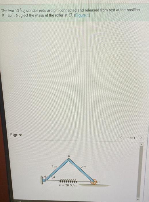 Solved The two 13-kg slender rods are pin connected and | Chegg.com